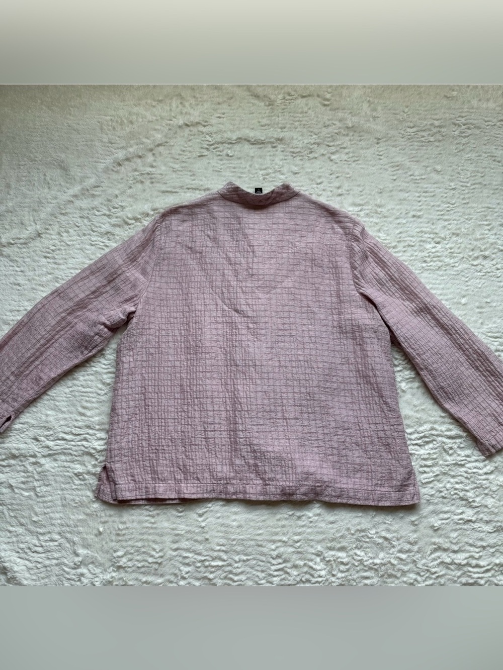 Eileen Fisher Textured Silk Linen Cardigan L Pink Chinese Frog Button Knot Asian - Picture 2 of 10